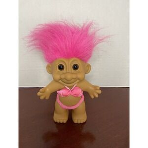 Vtg Troll Girl Bathing Suit Pink Bikini Summer Beach Russ 7 Inch